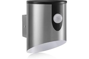 Auraglow Batteridriven Säkerhetslampa Rostfritt Stål, Rörelsesensor