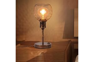 TWSXTE E27 Lampada da tavolo retro LED lampada decorativalampada da comodino vintage lampada da lettura con interruttore (Lampadina non inclusa)