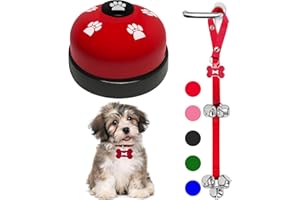 KEXIAVA 2 Unidades Timbres para Perros Timbre para Mascotas Perros Accesorios Timbre Perros Adiestramiento Timbre de Puerta para Perros para Salir al Aire Libre Campana de Tren de Cachorros (Rojo)