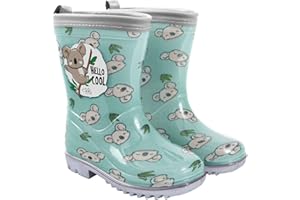 PERLETTI Stivaletti Bambino Colorati con Bordo Catarifrangente - Galosce Bimbo Pioggia Rosso Riflettenti Dettagli Colorati - Stivali Bambini Impermeabili Sicuri con Suola Antiscivolo