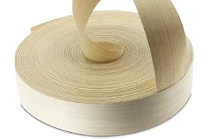 WoodPress® 50mm Real Ash Wood Pre-Glued Veneer Edging Tape – 50m Trade Roll – Iron-On Wood Application