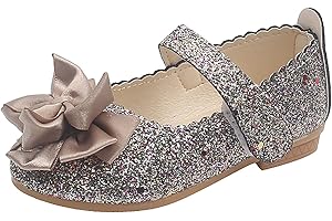 QINMMSPORTS Fille Chaussures Cendrillon Raiponce Princesse Paillettes Nœud Papillon Déguisement Argenté Bileu Or Rose Doux Halloween Noël Anniversaire Carnaval Cosplay