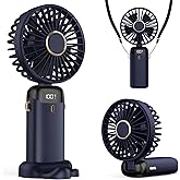 Refluxe Taşınabilir USB Vantilat&ouml;r, 4200mAh Şarjlı El Tipi Fan, LED Ekranlı, 3'&uuml; 1 Arada El/Boyun/Masa Fanı, Yaz, Ofis, Seyah