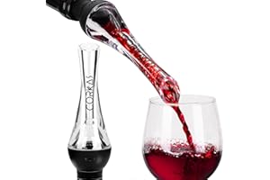 CORKAS Areatore per Vino Rosso, Areatore e Decantatore da Vino, Versatore Salvagoccia Anti-Goccia, Aeratore per Vino adatto a Bar, Ristoranti, Feste di Famiglia