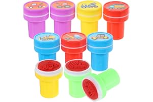 SAFIGLE 10Pcs Construction Truck Stampers - Assorted Self-Inking Stamps for Kids Party Favors, Classroom Rewards, Arts and Crafts, Compact and Portable Design