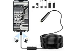 BNEHHOV Caméra Endoscopique 1920P Motor Caméra d'inspection Industriel 8 Lumières LED IP67 Câble Semi-Rigide Sonde étanche Camera Endoscope pour iPhone iOS Android Auto