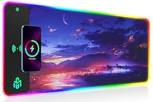 GIM Tapis de Souris de Jeu RVB XXL 800 x 300 x 4 cm Tapis de Souris avec Motif étoile Tapis de Souris PC Tapis de Souris Anime Mousepads Tapis de Souris LED