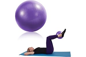 OMCGG 25cm Ballon Pilates, Ballon Gym avec Paille de Gonflage Ballon Fitness de Gymnastique Ballon de Grossesse Anti-éclatement Ballon Yoga pour Pilates Barre Rééducation et Renforcement du Tronc