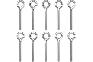 Jubaopen 10 Stück Ringschrauben M8 Ösenschrauben 304 Edelstahl Ringbolzen Rostfrei Augenschrauben Ring Ringbolzen Metrisch Edelstahlschraube Ringe (Silber)