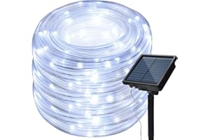 EONHUAYU Guirlandes Solaires Extérieures, 30M 300 LED Lumières Imperméables de Jardin de Tube de fil de Cuivre, Lumières Extérieures de Corde (Blanc)