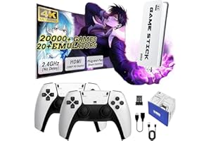 NOBES 2025 Retro Game Console Video Game Stick, 20000+ Classical Games with Dual 2.4G Wireless Gamepads, Plug & Play for TV HDMI Output, Gift for Boys and Adults