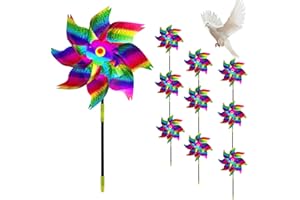SMD35 Windmill Garden – Pack of 10 Reflective Windmill Children's Wind Chimes Children's Wind Turbines Windmill Balcony Garden Decoration for Patio Home Yard Party