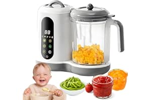 KAMANAN Baby Food Maker Processer,Multifunctional Food Processor and Steamer,Puree Blender Touch Screen Operation Preset Modes for Easy Cooking 4 in 1 Automatic for Homemade Baby Food