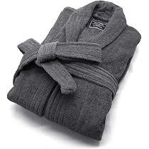 thumbnail interactive-video image 1 of Luxury Cotton Bathrobe With Slippers – 100% Terry Cloth Hotel Style Robe For Men & Women 1 of 14