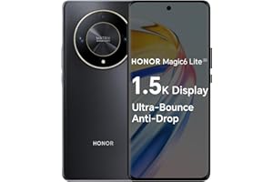 HONOR Magic6 Lite, Sim-Free Mobile Phones, 5G Smartphone, 8GB+256GB, 6,78” Anti-Drop 120Hz Display, 108MP Triple Rear Camera, 5300mAh Battery, Dual SIM, Android 13, Midnight Black