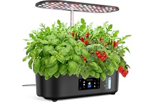 GOLUMUP Potager d'intérieur 13 Pots Jardin Interieur, Potager Interieur avec Deux Modes de Croissance, avec Lampe Culture LED, avec Minuterie Automatique, Hauteur Réglable, Noir