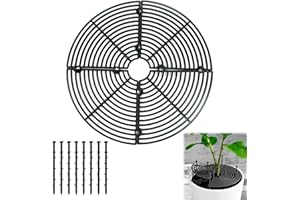 Ownkim Grilles de Protection pour Pots de Plantes - Cache-Pot Réglable jusqu'à 30 cm - Kit Complet avec Boulons et Feuilles en Plastique ABS - Protège Plantes Contre Chats, Enfants et Débris