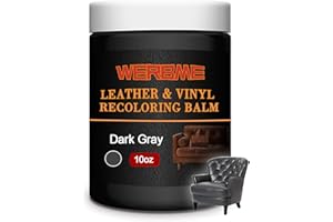 WERBME Pâte Réparatrice Cuir, Gris foncér, 280g, Restaurateur de Couleur Cuir pour Rayures et Décolorés, Kit de réparation pour Cuir pour Réparations et mises à Jour de Meubles, Canapés