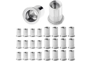 Moendergo 100 szt. nitonakrętki M6, M8, stal nierdzewna, nitonakrętka gwintowana nakrętka gwintowana nakrętka nitonakrętka płaska gwint nakrętka nitonakrętka nasadka (M6*M8)