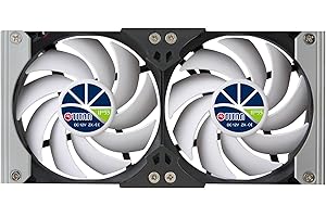 TITAN - Ventilador de enfriamiento de ventilación de Montaje en Bastidor Doble a Prueba de Agua de 12 V CC IP55 y con Temporizador y Controlador de Velocidad (140mm(V2+))