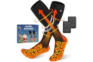 Heated Socks for Men Women,Ferdiiz Rechargeable 7500mAh Large Batteries with Full Foot Heating Electric Heated Socks,Foot Warmers Indoor and Outdoor Sports Skiing,Winter Camping,Hiking