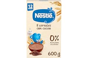 Nestlé Papilla 8 Cereales con Cacao, Alimento Para Bebés, 600g