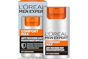 ‎L'ORÉAL MEN EXPERT L'Oréal Men Expert Gesichtspflege gegen trockene Haut für Männer, Feuchtigkeitsspendende Feuchtigkeitscreme für strapazierte Haut, Gesichtscreme für Herren mit Ceramiden, Comfort Max, 1 x 50 ml