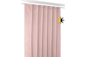‎BEAUTEX BEAUTEX Verdunkelungsgardine mit Kräuselband U-Band, Blackout Vorhang Blickdicht abdunkelnd, Größe und Farbe wählbar (Breite: 140 cm, Höhe: 145 cm, Altrosa)
