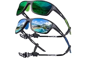 OKH 2 Pacco Polarizzati Sportivi Occhiali da Ciclismo Uomo Donne Retrò Occhiali da sole UV Protezione per Ciclismo, Corsa, Pesca, Guida Sport All'aperto Eyewear