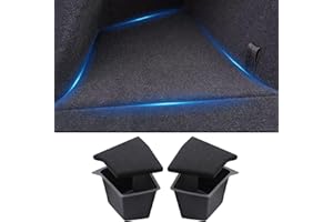 Ywooon Maletero Organizador para Tesla Model Y 2020-2024 Impermeable Maletero Trasero Caja de Almacenamiento Lateral con Labio Alfombrado Accesorios de Interior (Fabricado en Berlín-2 Unidades)