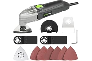 GALAX PRO Utensile Multifunzione Oscillante 180W, Strumenti Oscillanti 22000 OPM con 12 Pezzi Accessori, Angolo di Oscillazione 3° per Raschiatura,Taglio,Lucidatura