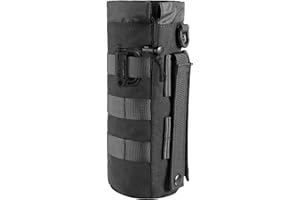ZYEKIU Porta Borraccia, Portaborraccia All'aperto, Porta Borraccia Zaino Durevole, Portabottiglie Molle Regolabile, per All'aperto, Escursionismo, Viaggio, Pesca, Campeggio, Corsa, Ciclismo（Nero）