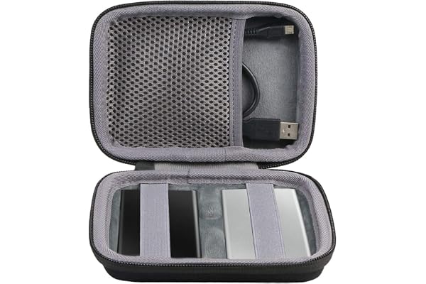 co2CREA Dur Étui de Voyage Rigide Housse Cas pour Samsung T7 / T7 Touch Disque SSD Externe Portable (boîte Seule) (pour T7 / T7 Touch, 2 in 1 Noir + Intérieur Gris)