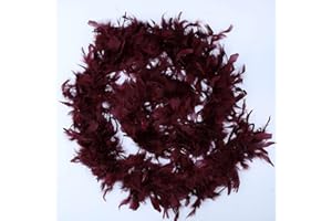 Mondo Tessuti Boa di Plumas - Auténtica pluma de origen animal, burdeos, L