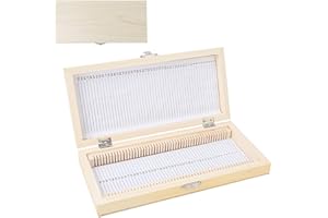 Joyzan Microscope Slides, 50PCS Wooden Blood Slide Box Biology Glass Prepared Specimens Holding Storage Case Holder Set with Metal Buckle Hinge for Slice Collection Lab Student School 23x10.6x3.5cm