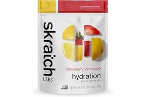 ‎SKRATCH LABS SKRATCH LABS Sport Hydration Drink Mix | Kohlenhydrate, Elektrolyte Pulver | 1320g | Erdbeere + Zitrone | Ausdauer, Training, Wettkampf | Glutenfrei, Vegan