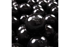 KiddyMoon 300 Palline/7Cm Palline Morbide Colorate Per Piscina Bambini Fatto In EU, Nero