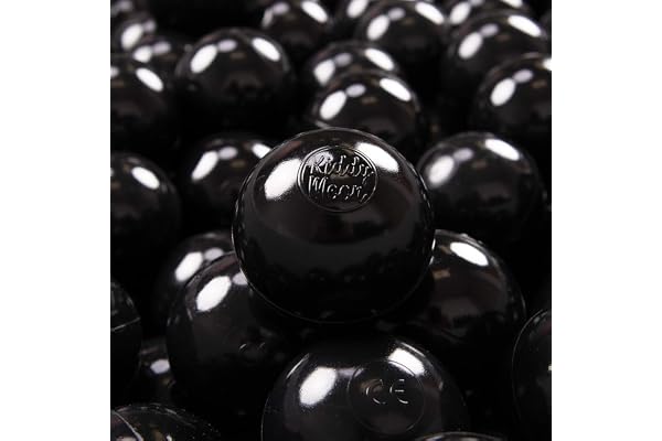 KiddyMoon 200 ∅ 7Cm Balles Colorées Plastique pour Piscine Enfant Bébé Fabriqué en EU, Noir