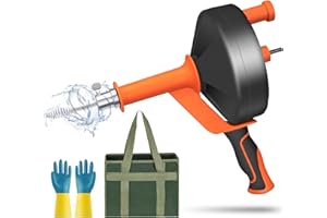 RISEMART Spirala do czyszczenia rur – idealna spirala odpływowa do przyjaznego dla środowiska czyszczenia rur, 10 m galwanizowana sprężyna, idealna do odpływów kuchennych i łazienkowych, doskonałe narzędzie