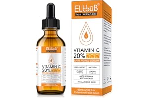 ELBBUB Serum z witaminą C z kwasem hialuronowym do twarzy i kwasem hialuronowym – serum do twarzy z witaminą C, wegańskie serum przeciw starzeniu się skóry