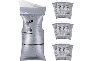 BOBOPACK 12 Stück Urinbeutel für Unterwegs, 700 ml Einweg Notfall Pinkelbeutel, Reise Toilette, Taschen WC für Auto, für Selbstfahrer Reisen, Outdoor Camping (Grau)