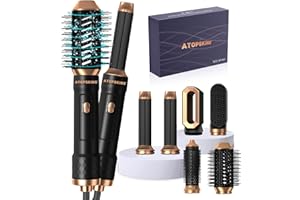 ATOPSKINS Föhnbürste Hair Dryer Brush 6 In 1 Set Airstyler Warmluftbürste,Haarstyler Negativ Ionen Hairstyler mit föhn, Rundbürstenföhn, föhnbürste, Glättbürste, Air Styler Thermal Brush Haartrockner Set