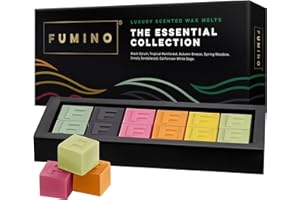 Multipack de Fondants Cires Parfumées Essentiels, Artisanales et de Luxe Fumino - 12 Cires Parfumées et 6 Parfums Intenses à Base de Cire d’abeille et d’huile de Noix de Coco