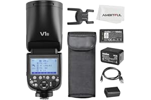 Godox V1-S V1S Flash, 76Ws 2.4G TTL testa rotonda Speedlight per Sony, 1.5 sec riciclo, 1/8000 HSS, 480 scatti a piena potenza, batteria Lithium 3000mAh intercambiabile