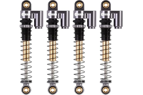 INJORA RC Amortisseur 43 mm Fileté Tele Shocks RC Voiture Damper pour 1/24 RC Crawler Axial SCX24 AXI90081 Deadbolt Bronco Gladiator Micro Crawler Upgrade Parts(Gris)