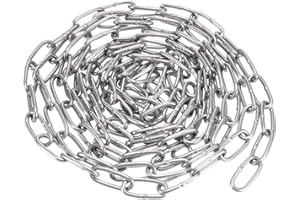 sourcing map Stainless Steel 304 Hardened Proof Coil Chain 1.5m Length 1.5mm Thickness Zinc Plated