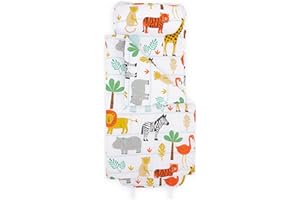 Bloomsbury Mill - Nap Mat for Toddlers and Kids - Pillow, Mat and Blanket Included - All-in-One Sleeping Bag for Nursery & Ready Bed for Nap Time and Sleepovers - Travel Essentials 135 x 50 cm Safari