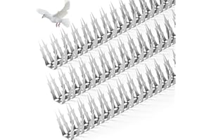 PUTHPY 3M/10FT Taubenabwehr Spikes, Edelstahl Vogelabwehr Spikes, Vogelschreck, Taubenschreck, Taubenabwehr Balkon, Vogelschutz Spikes für Balkon Dach Fenster Garten Dachrinne (10 Stück)
