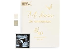 HUBORNS – Diario de embarazo, libro para futuras mamás con secciones guiadas y espacio para fotos, regalo original para embarazadas y baby shower