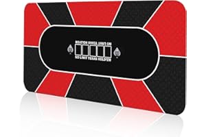 FURUISEN Tapis de Poker 180 x 90 cm, Professionnelle Tapis Poker Texas Holdem, 10 Joueurs Portatif en Caoutchouc Plateau de Poker Antidérapant, Table de Poker Sac de Transport Inclus